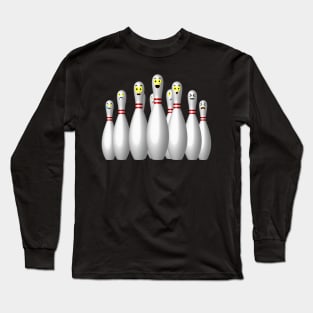 Scared Bowling Pins Long Sleeve T-Shirt